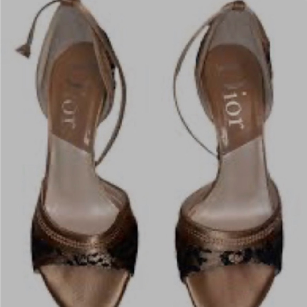 Dior Gold and Black Women's Heels